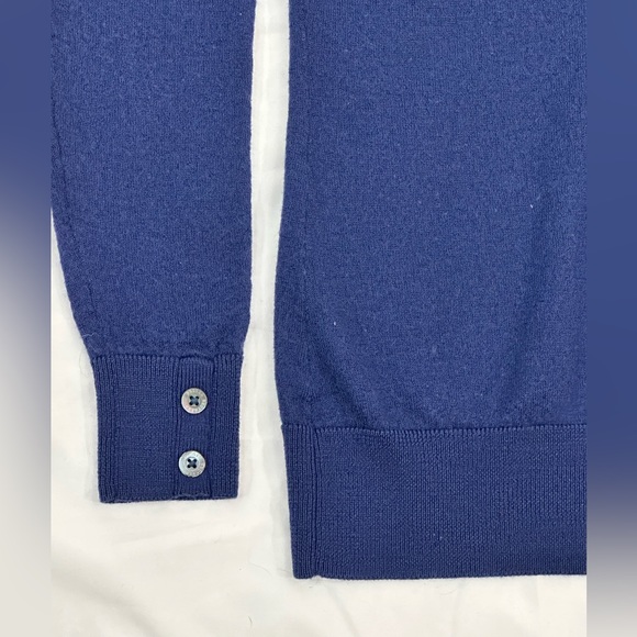 Brooks Brothers Royal Blue Extra Fine Italian Merino Wool V Neck Sweater… - Picture 4 of 7